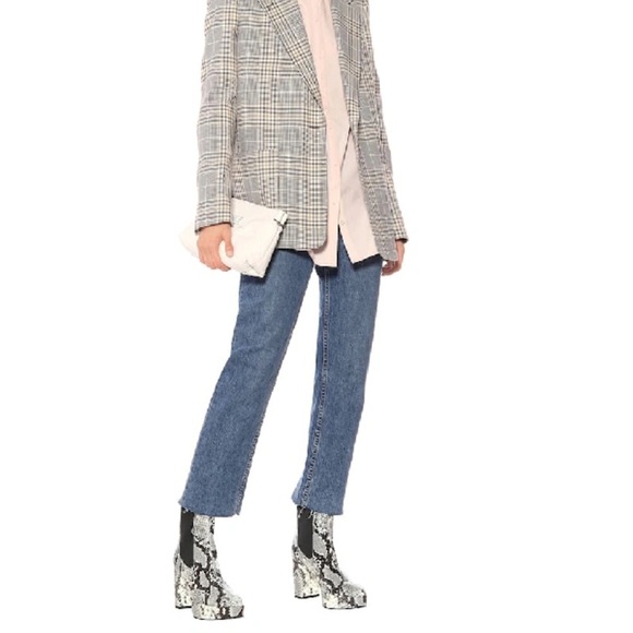 Acne Snakeskin Pattern Heeled Boots - Black and White - Picture 2 of 8